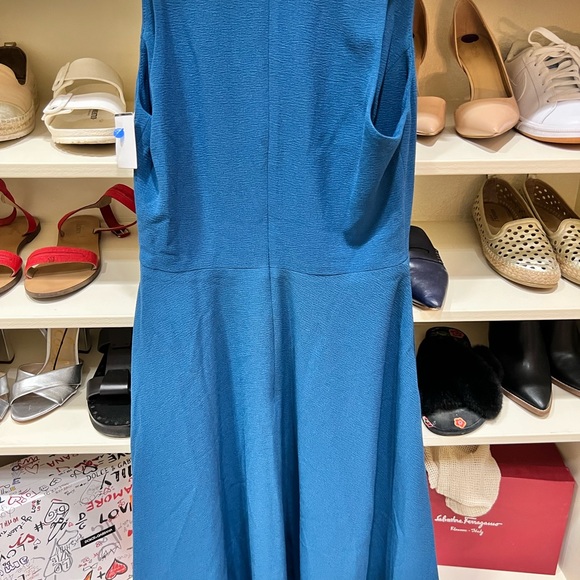 DRESS THE POPULATION Dress Catalina Sleeveless Crepe Peacock Blue M NWT - Picture 11 of 11
